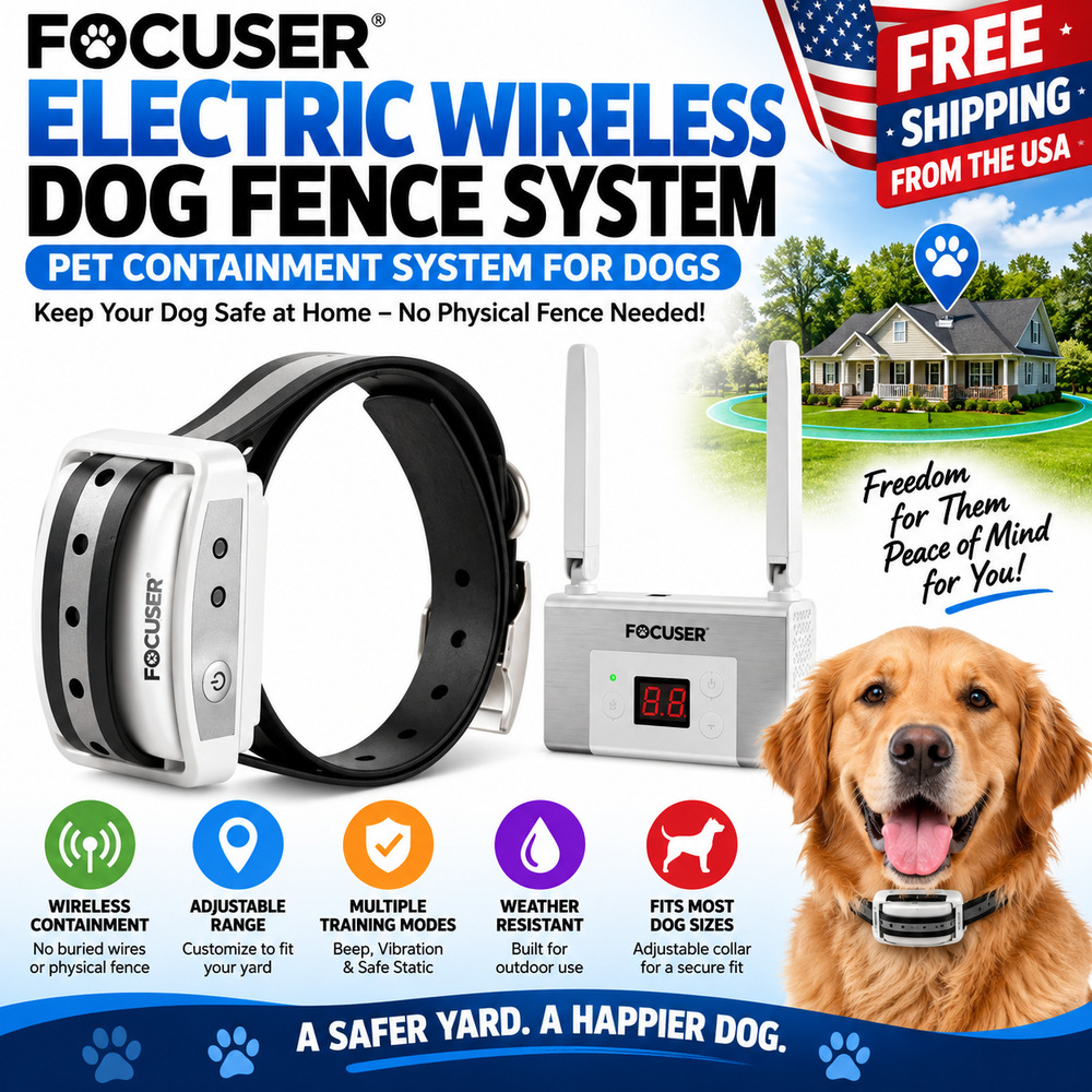 FOCUSER Wireless Dog Fence Electric Pet Containment System Collar Adjustable